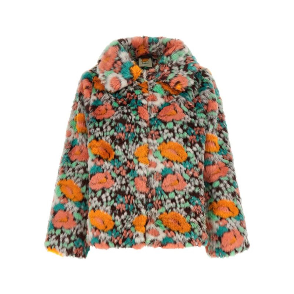 FARM RIO Multicolor Marabou Full-Length Women's Jacket